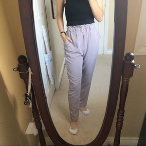 Paper bag high-waisted pant